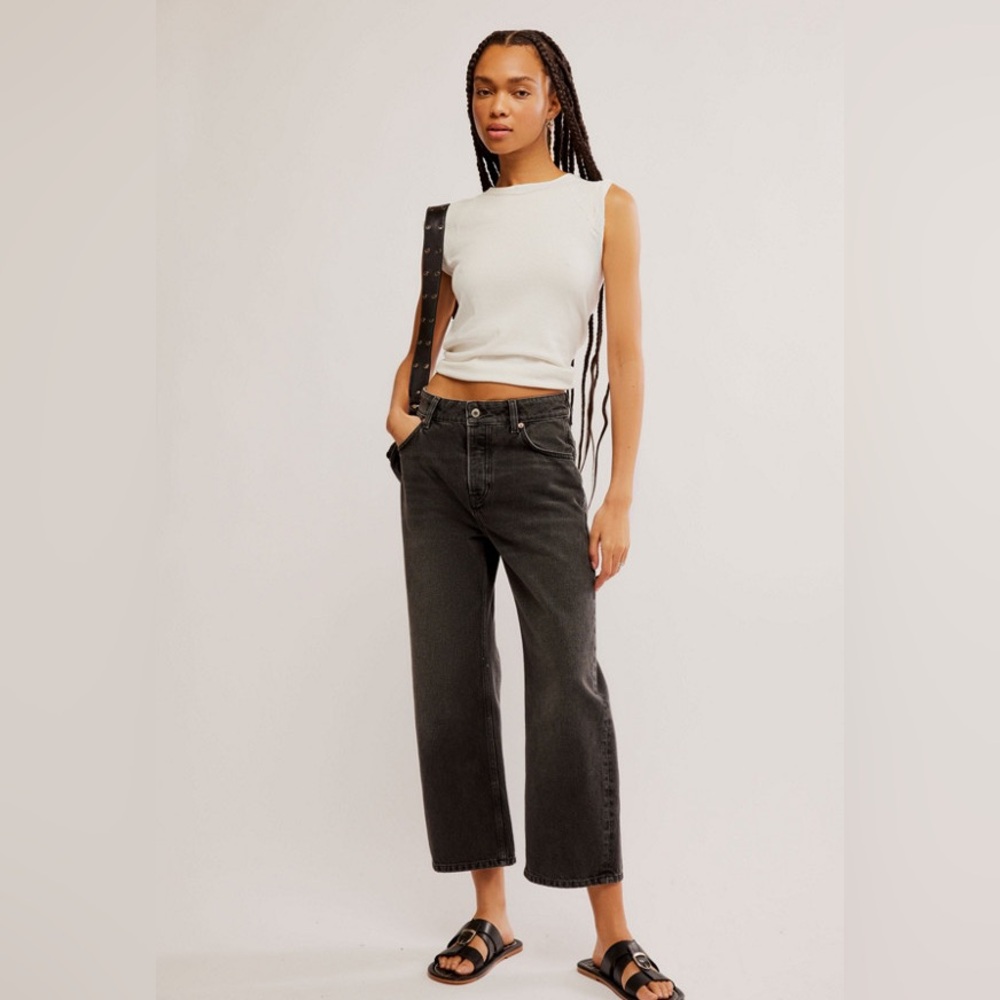 We The Free Black High-Rise Wide-Leg Jeans